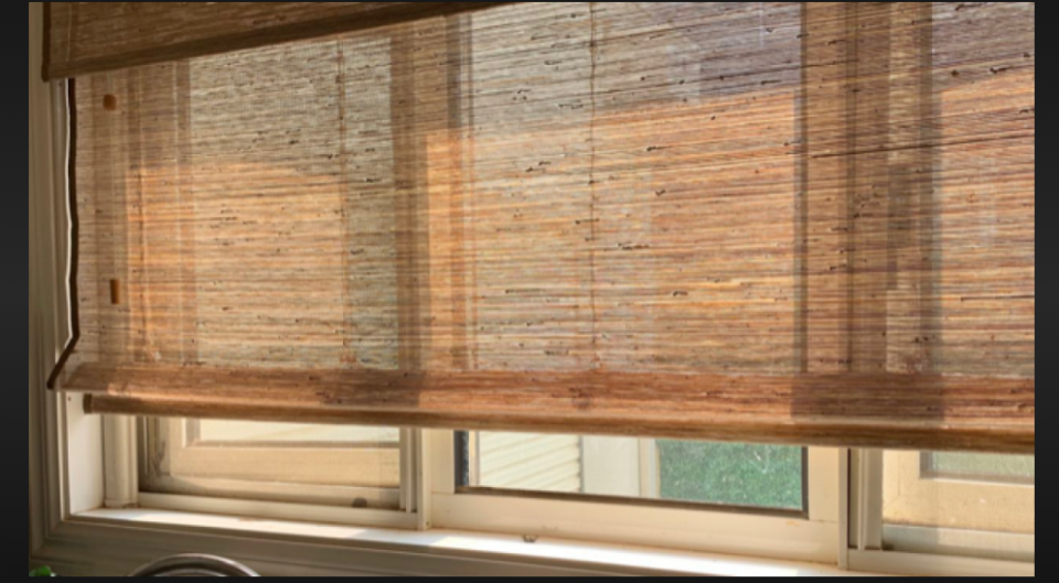 bamboo shades bathroom